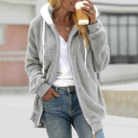 Rowena | Women's Hooded Zip-Up Longline Coat Relaxed Fit