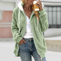 Rowena | Women's Hooded Zip-Up Longline Coat Relaxed Fit