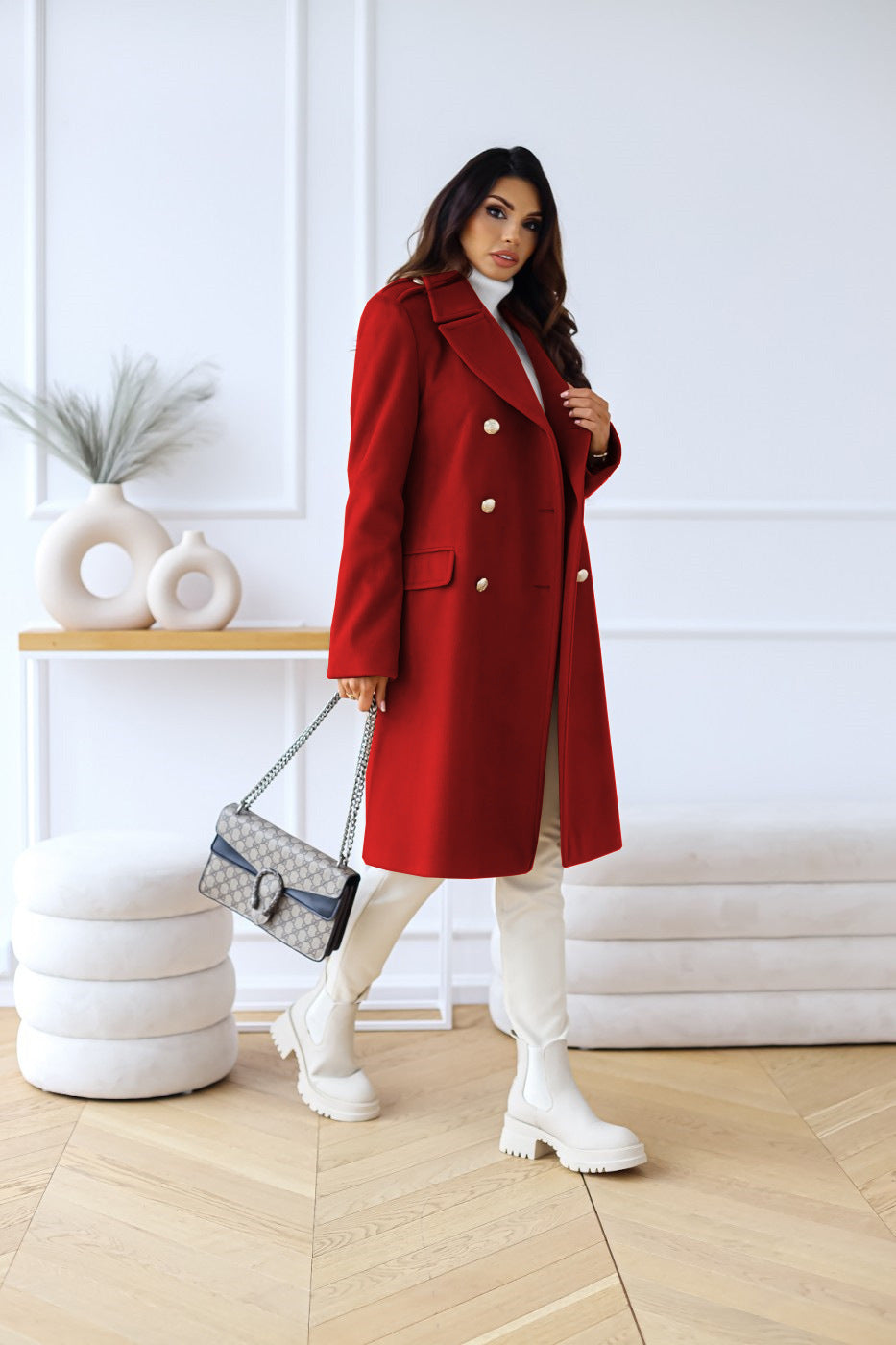 Marisol double-breasted coat detail 11