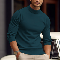 Forsythe men's ribbed turtleneck jumper in Green