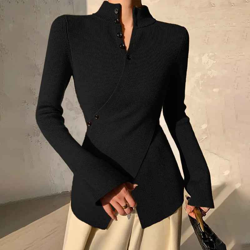 Wynne | Women's Wrap Front Long Sleeve Knit Jumper