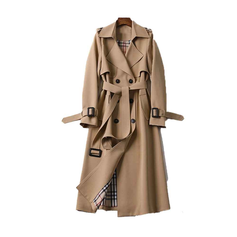 Mirabel | Women's Belted Long Trench Coat Double Breasted