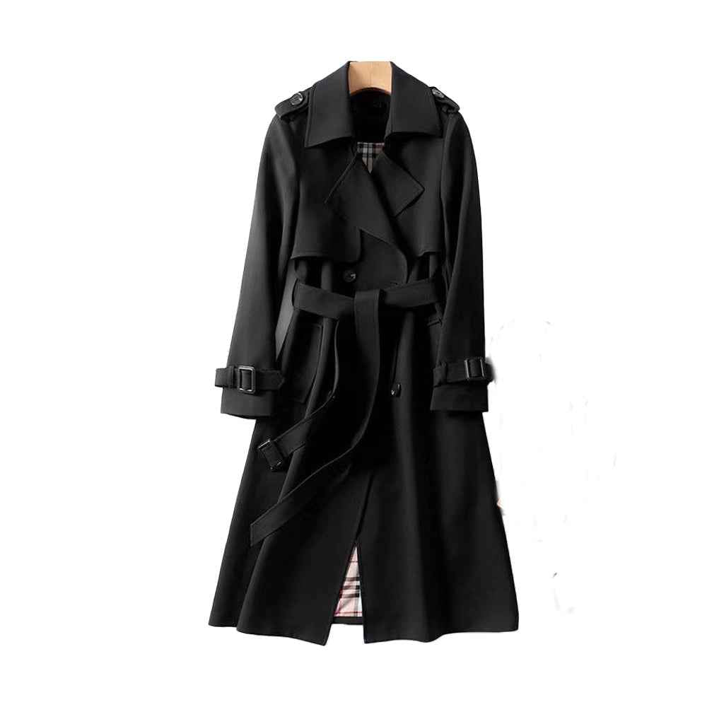 Mirabel | Women's Belted Long Trench Coat Double Breasted