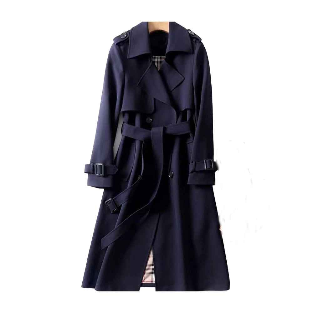 Mirabel | Women's Belted Long Trench Coat Double Breasted