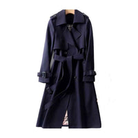 Mirabel | Women's Belted Long Trench Coat Double Breasted