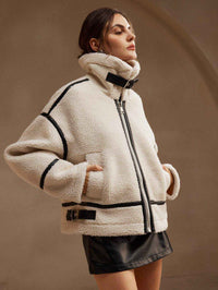 Frederica | Women's White Oversized Sherpa Coat
