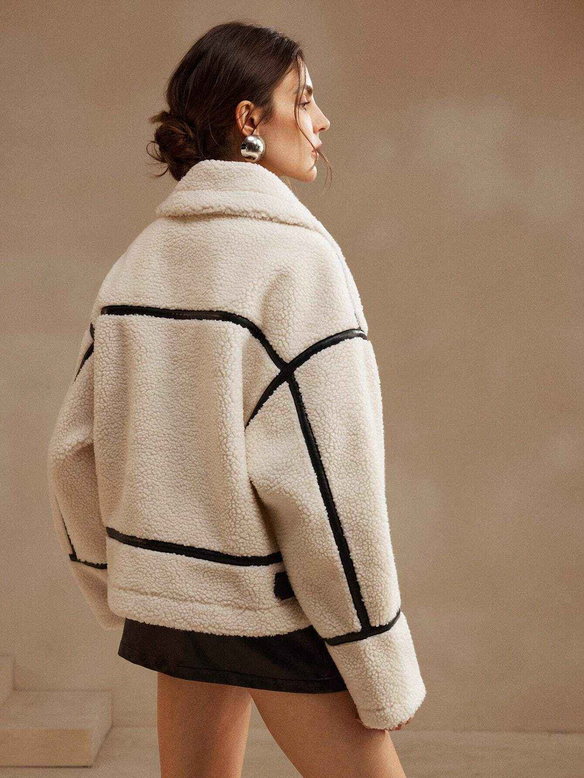 Frederica | Women's White Oversized Sherpa Coat