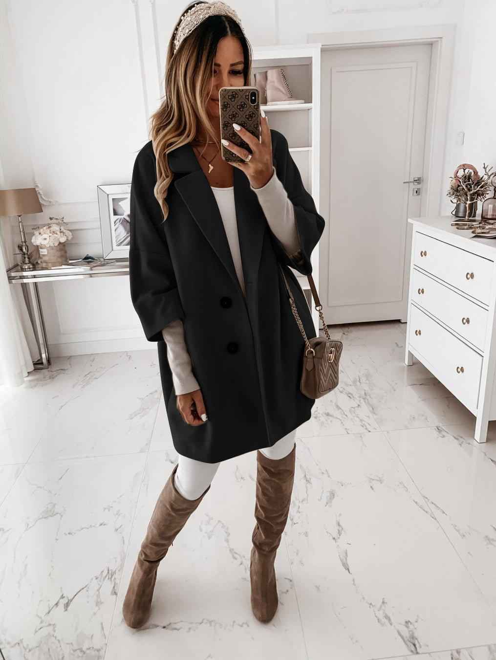 Sidonie | Women's Oversized Mid Length Notched Lapel Coat