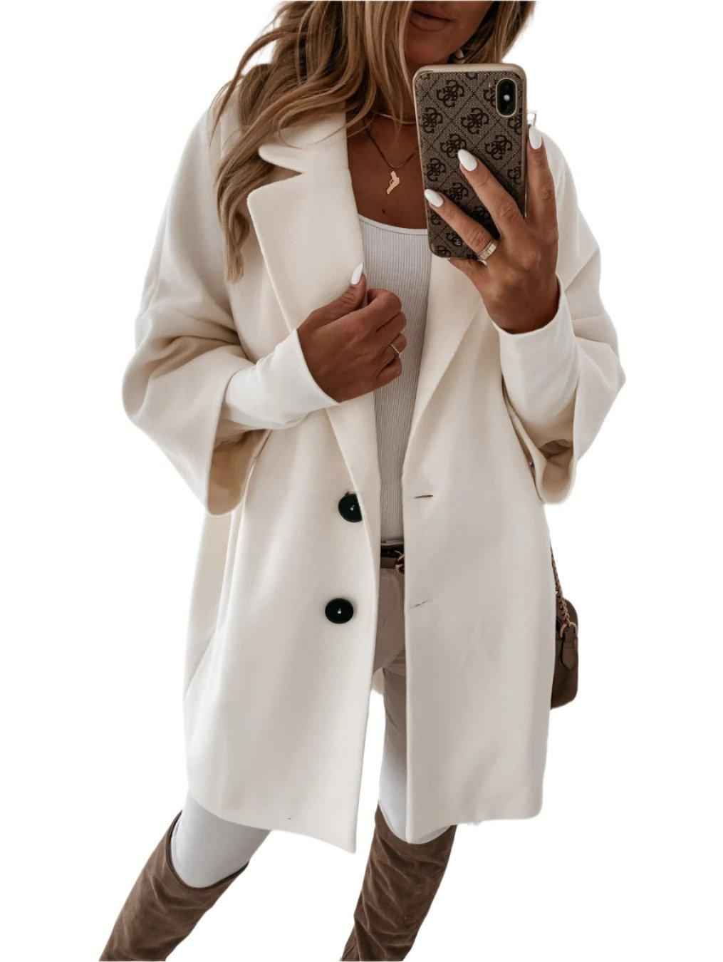 Sidonie | Women's Oversized Mid Length Notched Lapel Coat