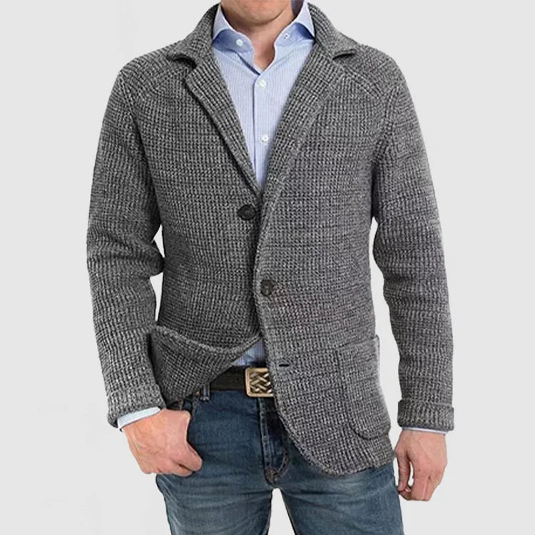 Hendrick knit casual blazer in Dark Grey