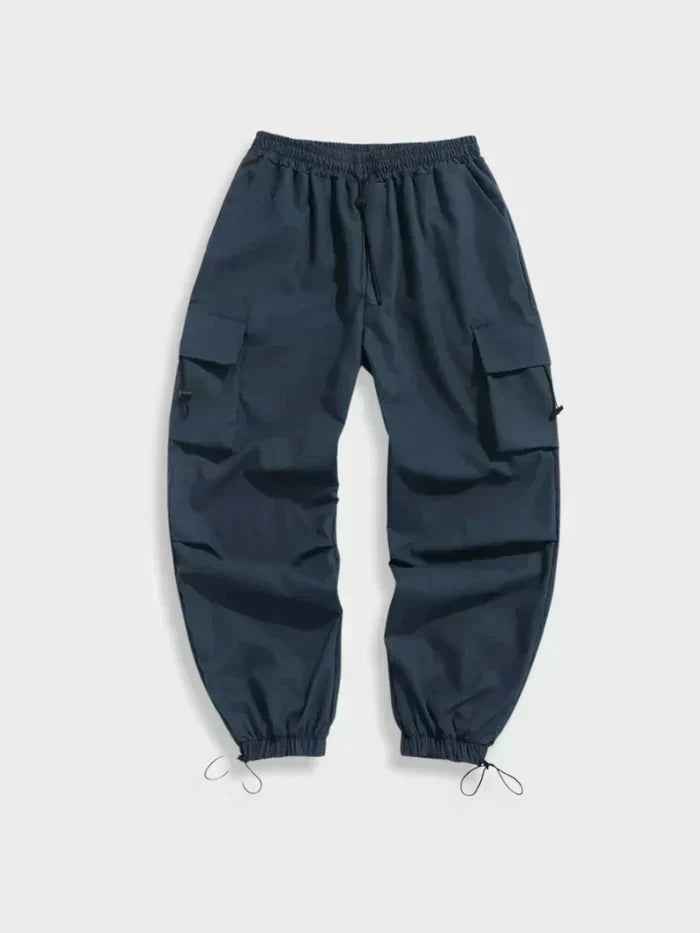 Sawyer | Men's Wide Leg Cargo Trousers Black and Dark Brown