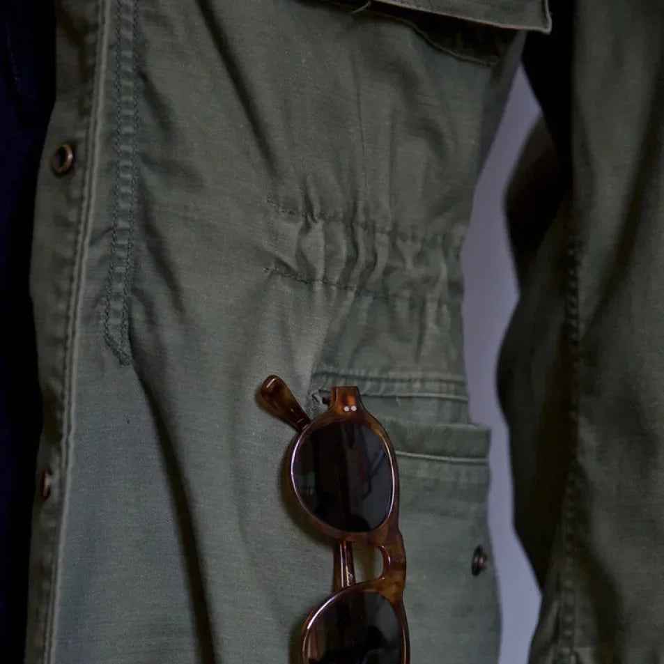 Colm | Men's Military Field Jacket in Green and Black