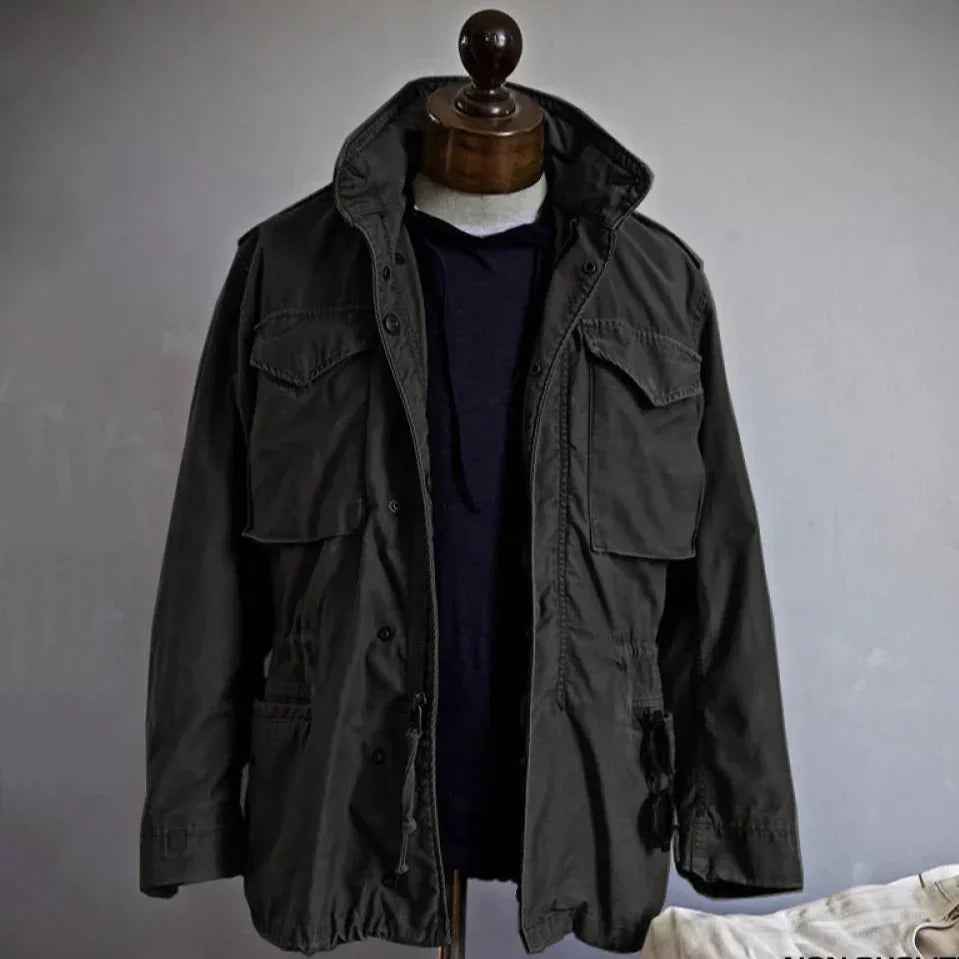 Colm | Men's Military Field Jacket in Green and Black