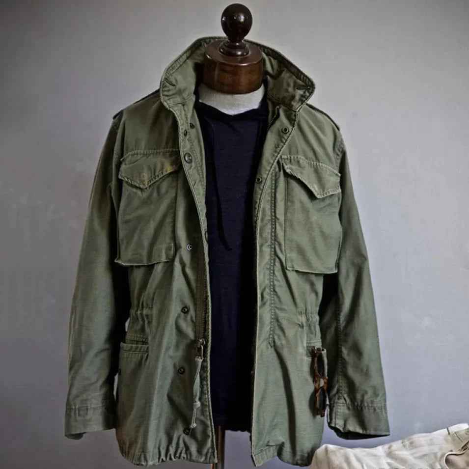 Colm | Men's Military Field Jacket in Green and Black