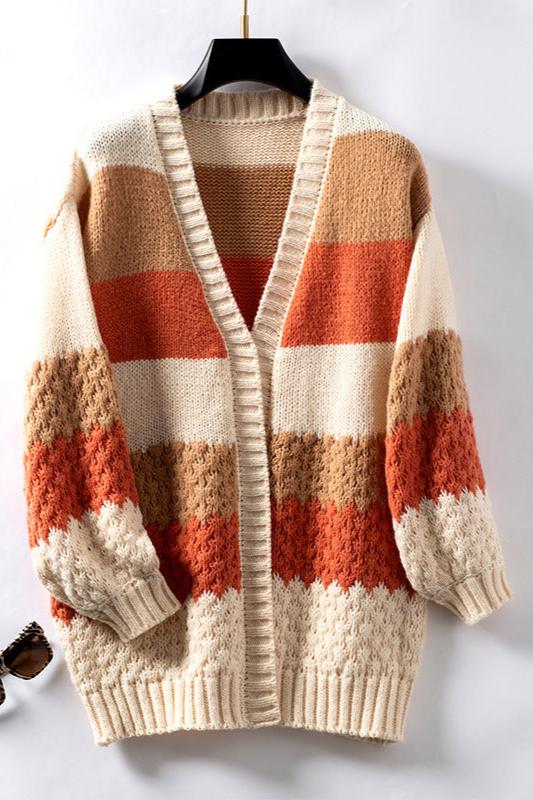Severine striped cardigan in Orange