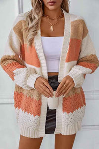 Severine | Women's Oversized Striped Cardigan Orange and Purple