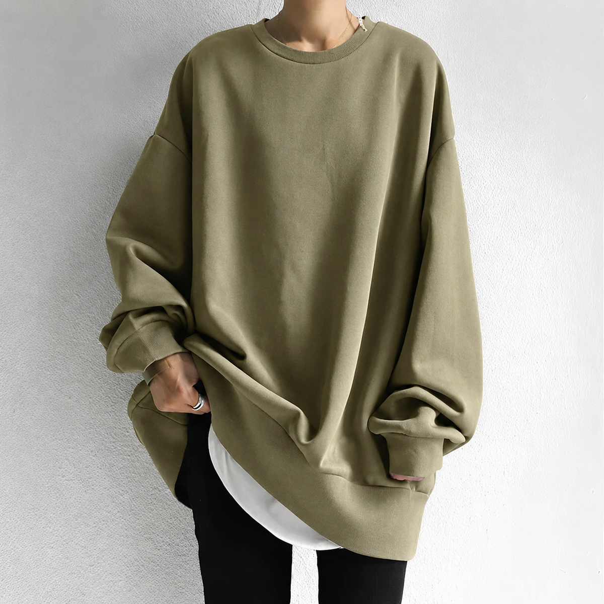 Aurelie oversized tunic jumper in Brown