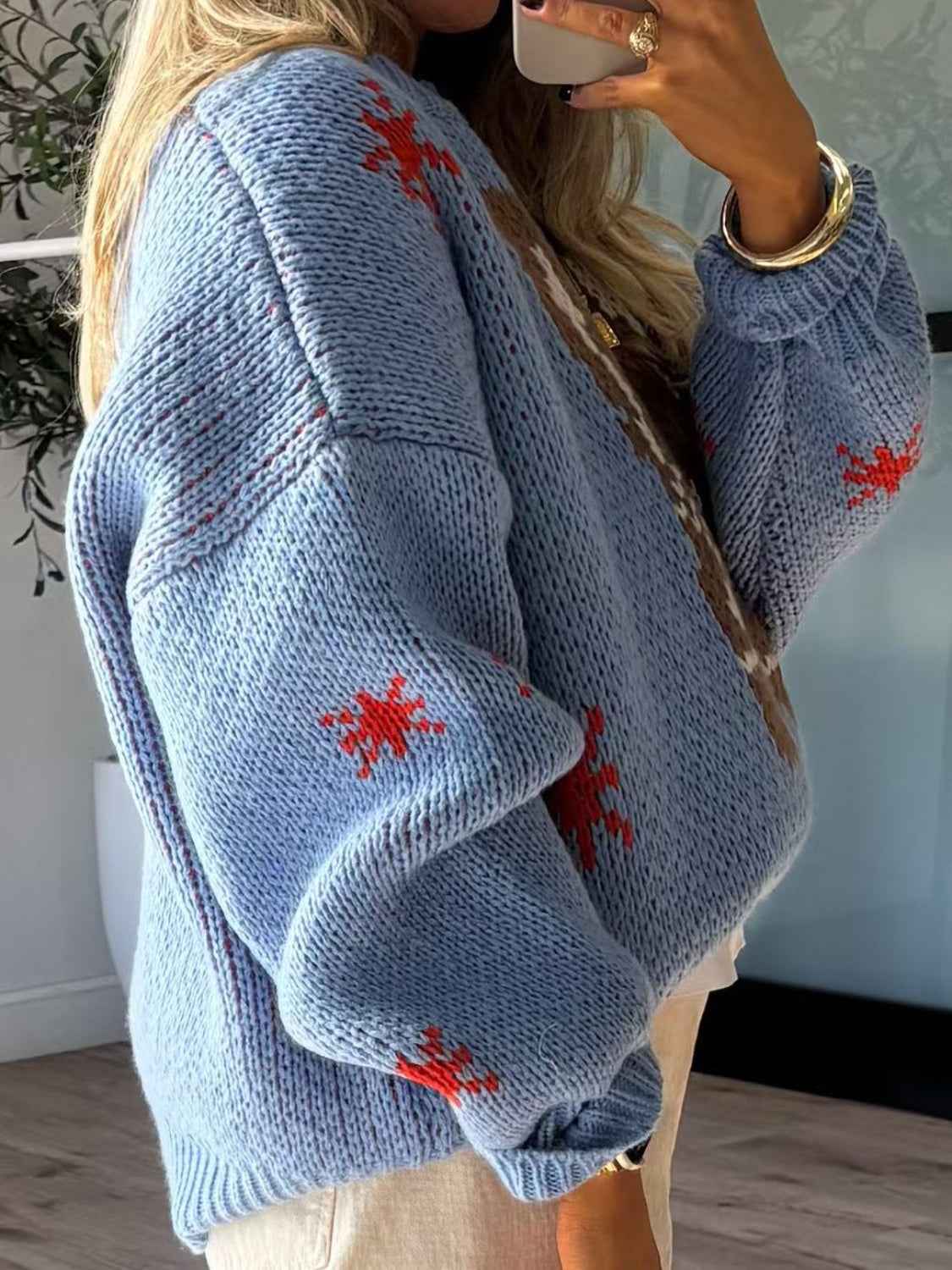 Pilar | Women's Oversized Graphic Jumper Light Blue