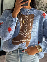 Pilar | Women's Oversized Graphic Jumper Light Blue