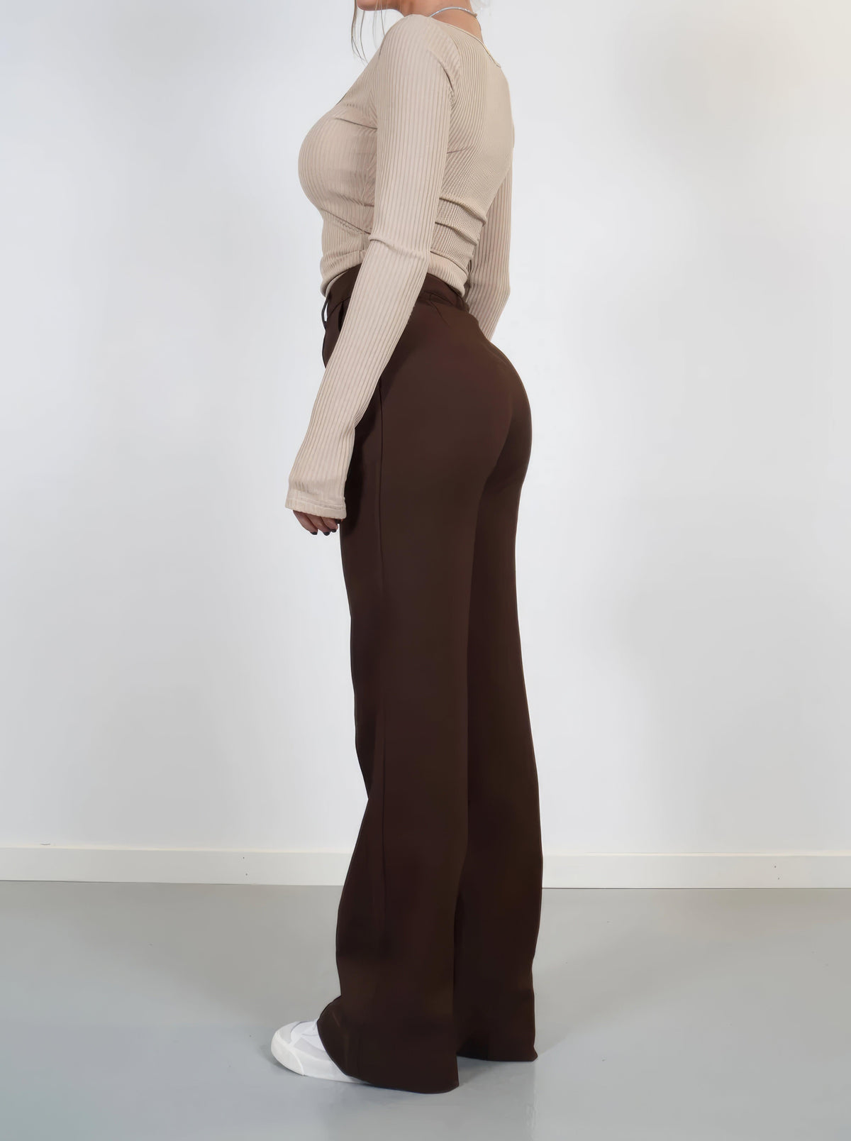 Annabel wide leg trousers drape detail