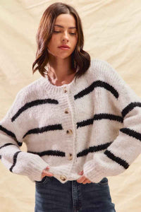 Etoile | Women's White Oversized Knit Cardigan