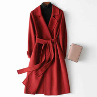 Ariadne | Women's Red Belted Wrap Coat