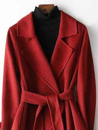 Ariadne | Women's Red Belted Wrap Coat