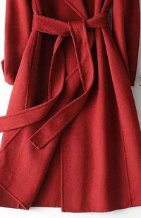 Ariadne | Women's Red Belted Wrap Coat