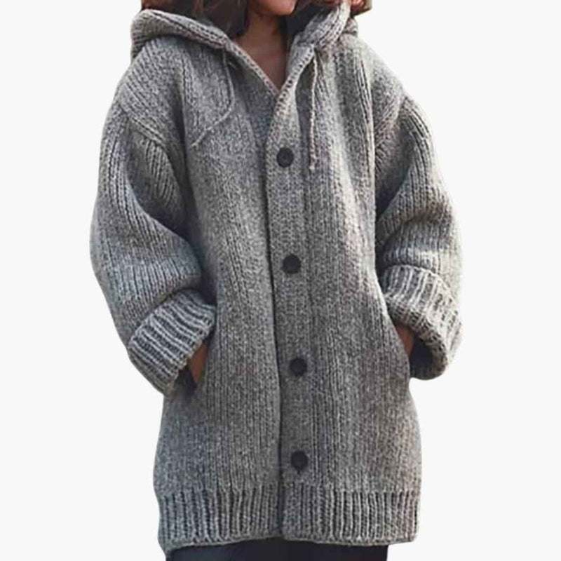 Rosalie | Women's Long Hooded Cardigan Textured Knit