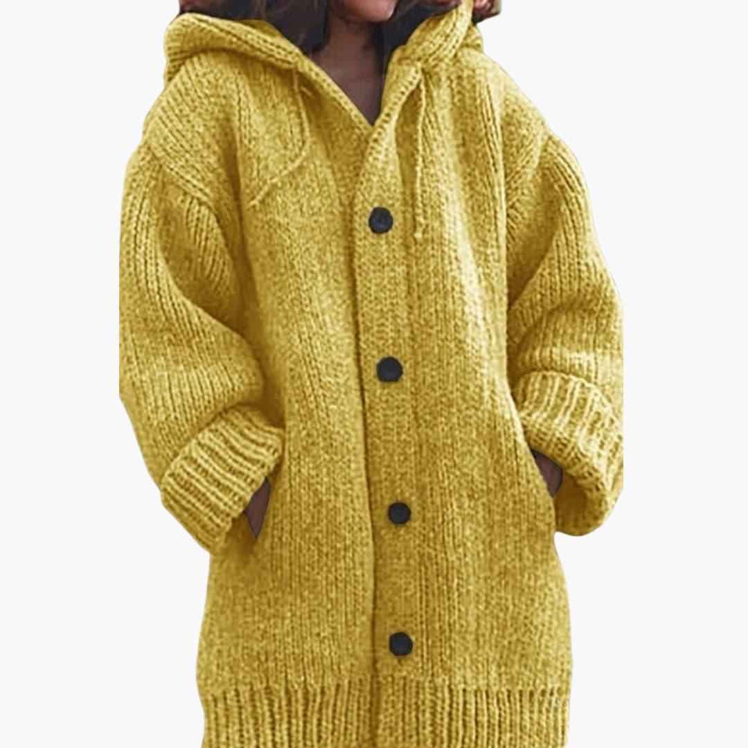 Rosalie | Women's Long Hooded Cardigan Textured Knit