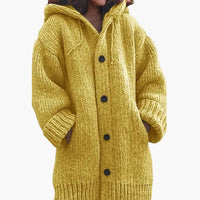 Rosalie | Women's Long Hooded Cardigan Textured Knit
