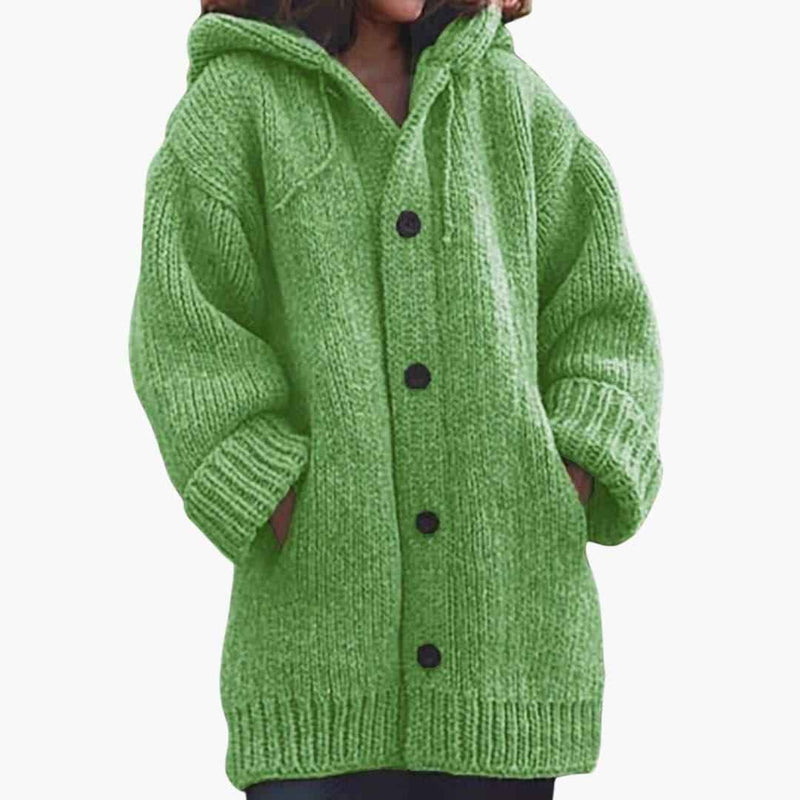 Rosalie | Women's Long Hooded Cardigan Textured Knit