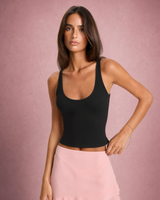 Lucy | Scoop Neck Ribbed Cotton Tank Top