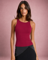 Lily | Slim Fit Round Neck Knit Tank Top
