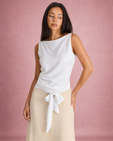 Mia | Tie-Back Satin Crop Top