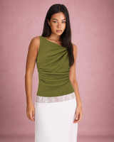 Mila | Ruched One Shoulder Sleeveless Top