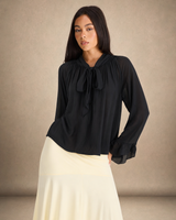 Bethany | sheer tie neck top
