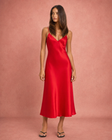Amelia | Satin Slip Midi Dress