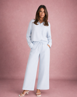 Ruby | Pinstripe Shirt and Wide Leg Trouser Set