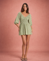 Freya | Floral Smocked Flared Mini Dress