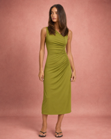 Isla | Ruched Bodycon Jersey Midi Dress