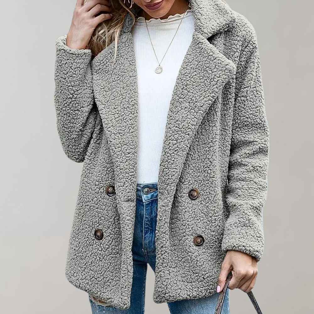 Dianthe | Women's Double Breasted Relaxed Fit Lapel Jacket