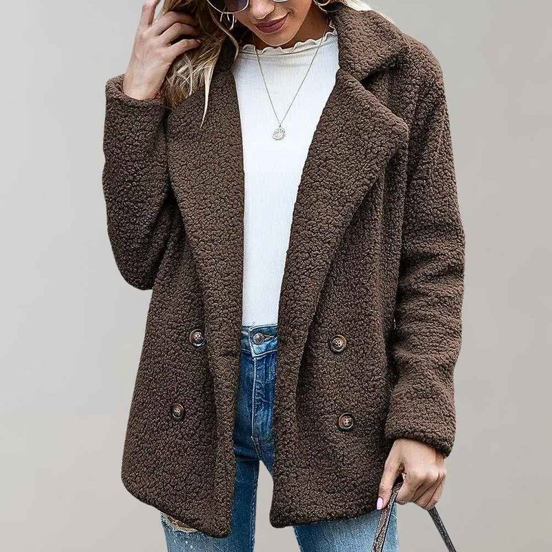 Dianthe | Women's Double Breasted Relaxed Fit Lapel Jacket