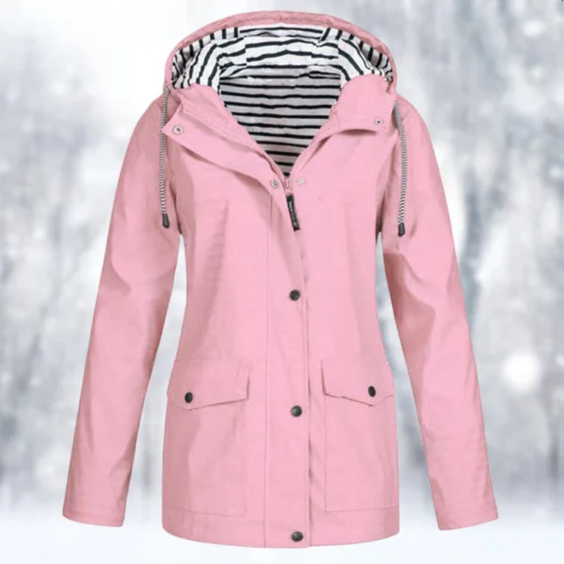 Leonora hooded raincoat in Pink