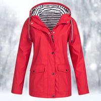 Leonora hooded raincoat in Red