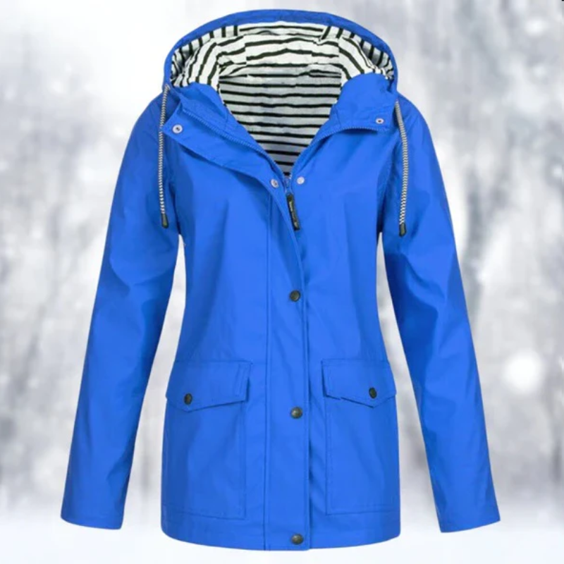 Leonora hooded raincoat in Blue