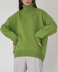 Margery oversized turtleneck jumper in Green