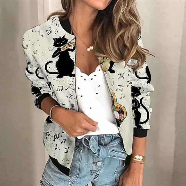 Hilaria | Women's Printed Bomber Jacket