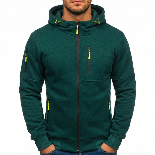 Cadmus men's zip-up hoodie in Green