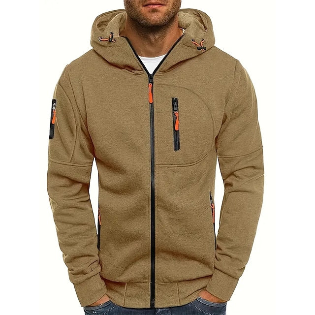 Cadmus men's zip-up hoodie in Khaki
